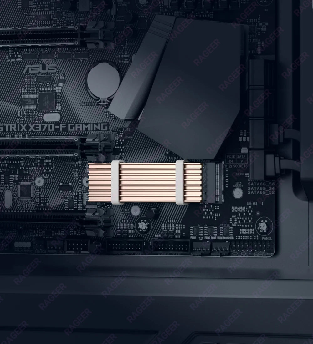RAGEER M.2 Solid State Drive Heat Sink Aluminum Alloy M.2 2280 SSD Cooler with Thermal Pad，for 2280 Drives