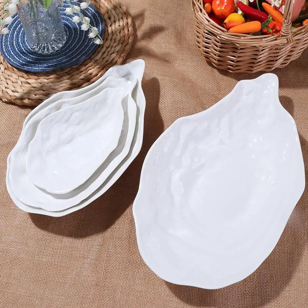 Kitchen Organizer Ceramic Sashimi Plate Creative Oyster Shell Shape Storage Dish Reusable Multi-Function Dessert Tray Festival