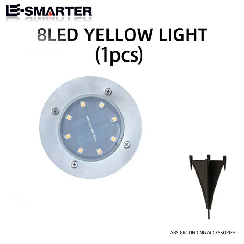 4/8LED Solar Underground Light Solar Power Disk Lamp Waterproof Outdoor Spotlight Buried Deck Light Lawn Garden Decoration