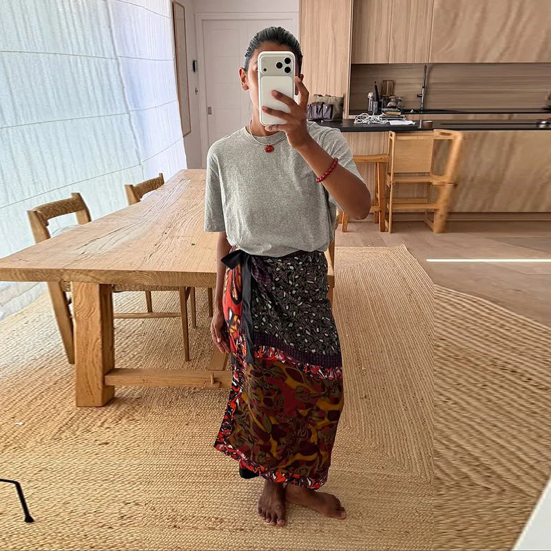 Printed Batwing Sleeve Halter Party Dress Women's Sexy Backless Full Sleeved Maxi Dresses 2026 Autumn Lady Evening Gown