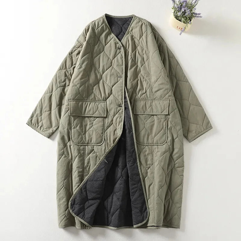 Lightweight Down cotton Jacket For women's clothing Autumn Winter 2026 New Casual Loose Thick Warm Coats Female Long Overcoat