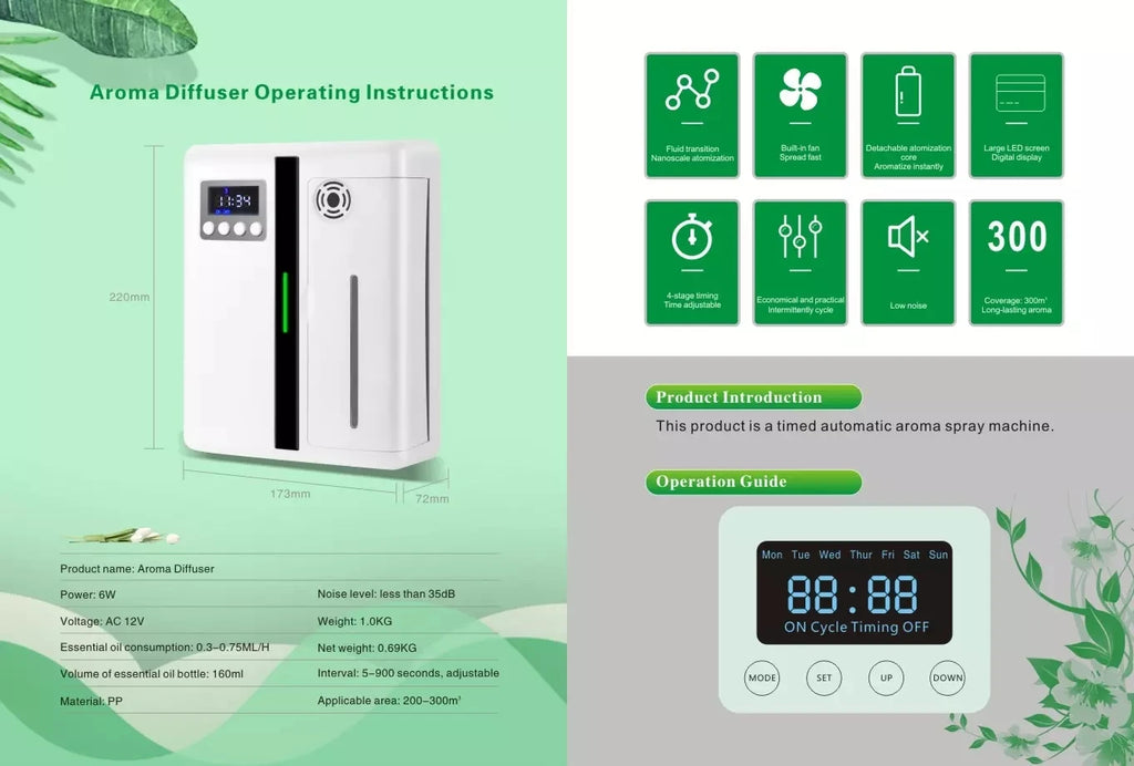 160ml Electric Oil Aroma Diffuser Fragrance Machine With Timer Scent Pure Essential Oil Diffuser Machine For Home Office Hotel