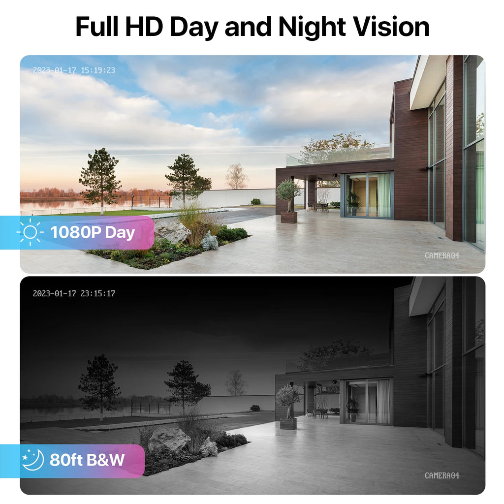 ZOSI 1080P 4 Pack HD TVI Security Cameras Outdoor Indoor Weatherproof Bullet Surveillance Camera for Analog CCTV DVR System