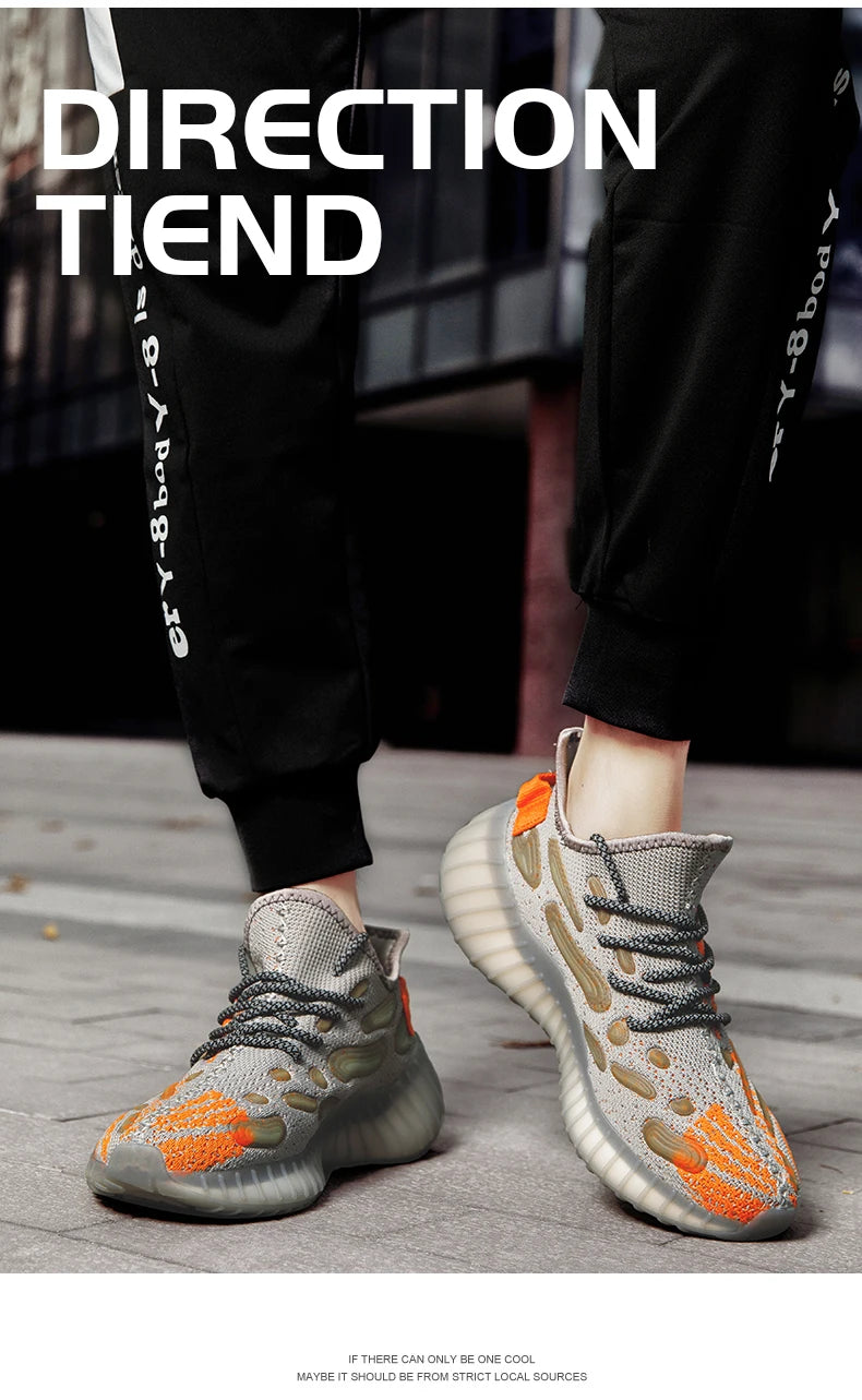 New Autumn-style Boyfriend Mesh Shoes, Breathable Casual Sports Shoes, Popcorn Sole Lightweight Running Shoes