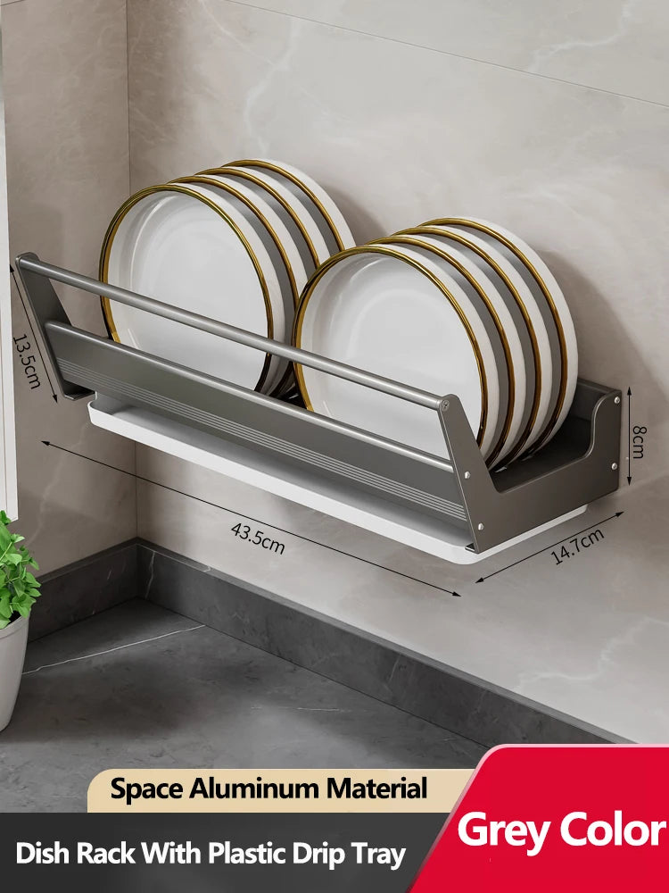 Wall Mounted Kitchen Dish Drainer Dish Drying Rack  Storage & Organization Kitchen Gadgets Shelf Useful Things For Kitchen