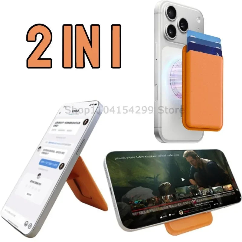Strong Magnetic Leather Wallet with Hide Stand Case for Magsafe for IPhone 15PM 14 13 Pro Max Mag Safe Card Holder Pocket Cover
