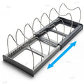 Kitchen Cabinet Rack 7grid Pans Organizers Expandable Stainless Steel Storage Rack Cutting Board Drying Cookware Shelf Dish Rack