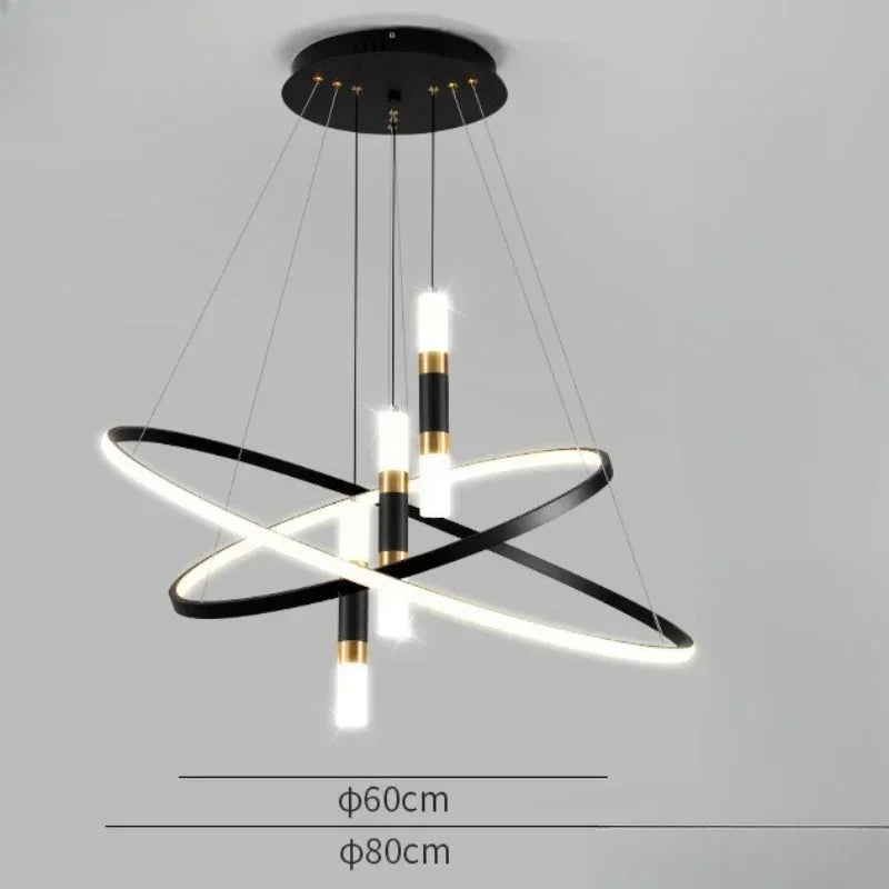 Modern Led Lights Dining Room Decor Chandeliers Simple Ring Living Bedroom Lights Home Indoor Lighting Decorative Pendant Lamps