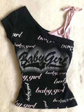Y2k Black Pink Fake Two-piece Off Shoulder Short sleeve T Shirt Women Sexy Summer Top Lady Bachelorette Party Crop Shirt Korea