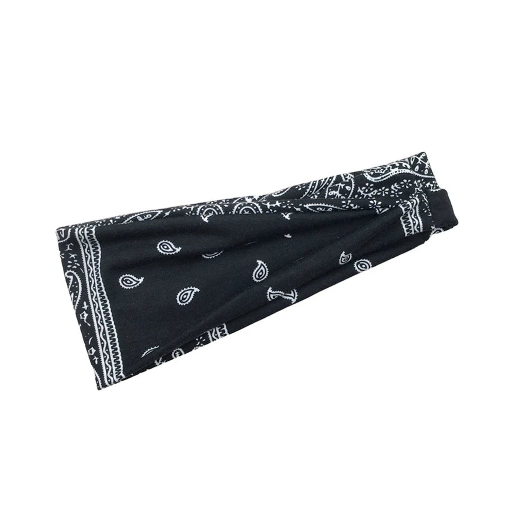 Boho Headbands Paisley Hair Bands Knoted Turban Headband Stretch Twist Head Wraps Stripe Cloth Head Bands for Women and Girls