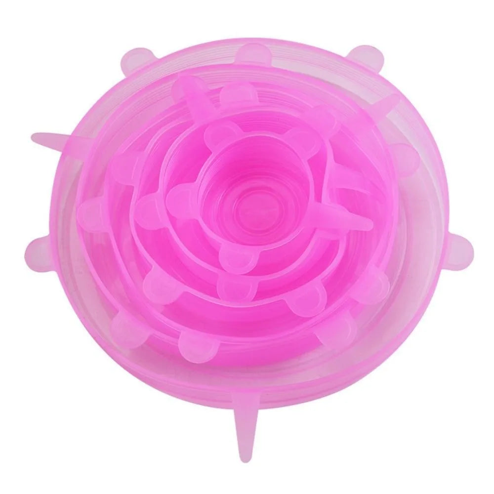 6PCS Useful Reusable Fresh-keeping Cover Non-slip Kitchen Gadgets Bowl Cap Stretch Microwave Lid