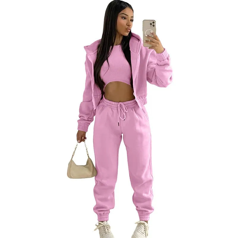 Casual Zipper Set Full Length British Style Elegant Commuting with Winter Long Sleeve Regular Sleeve Vest Plus Jacket Women Sets