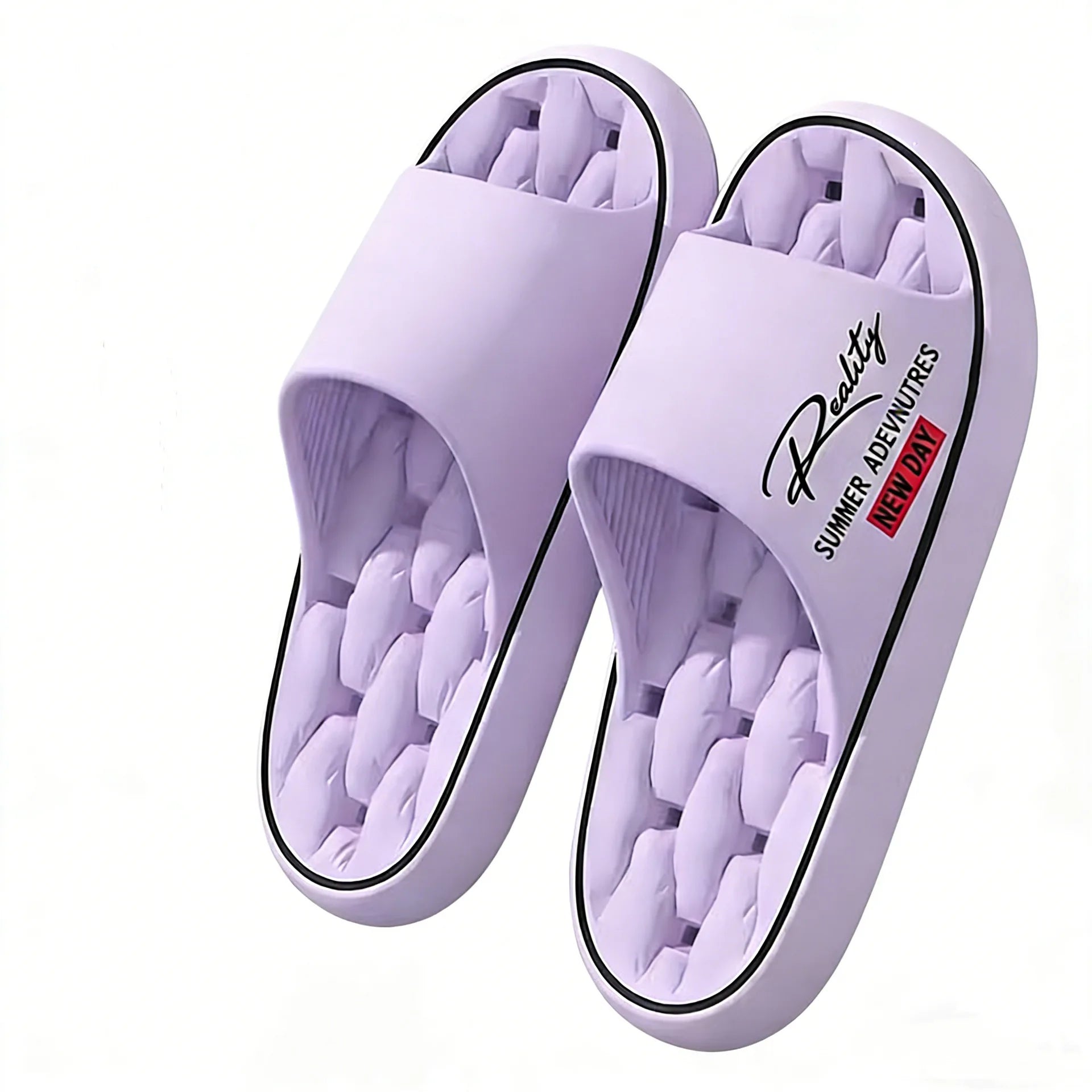 New Summer Thick Bottom Slippers Indoor Home Bathing Anti-slip Couple Outdoor Wearable Slip-On Shoes Men's Comfortable Massag...