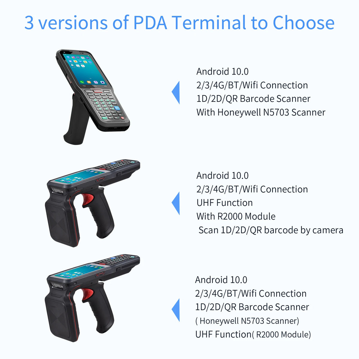 Rugged Android PDA Barcode Scanning UHF RFID Reader Warehouse Handheld Data Collector Terminal