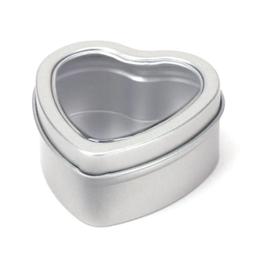 Heart Shape Metal Box Aluminum Tin Jar for Cream Balm Nail Candle Cosmetic Container Refillable Tea Cans Candy Packaging Box 1Pc