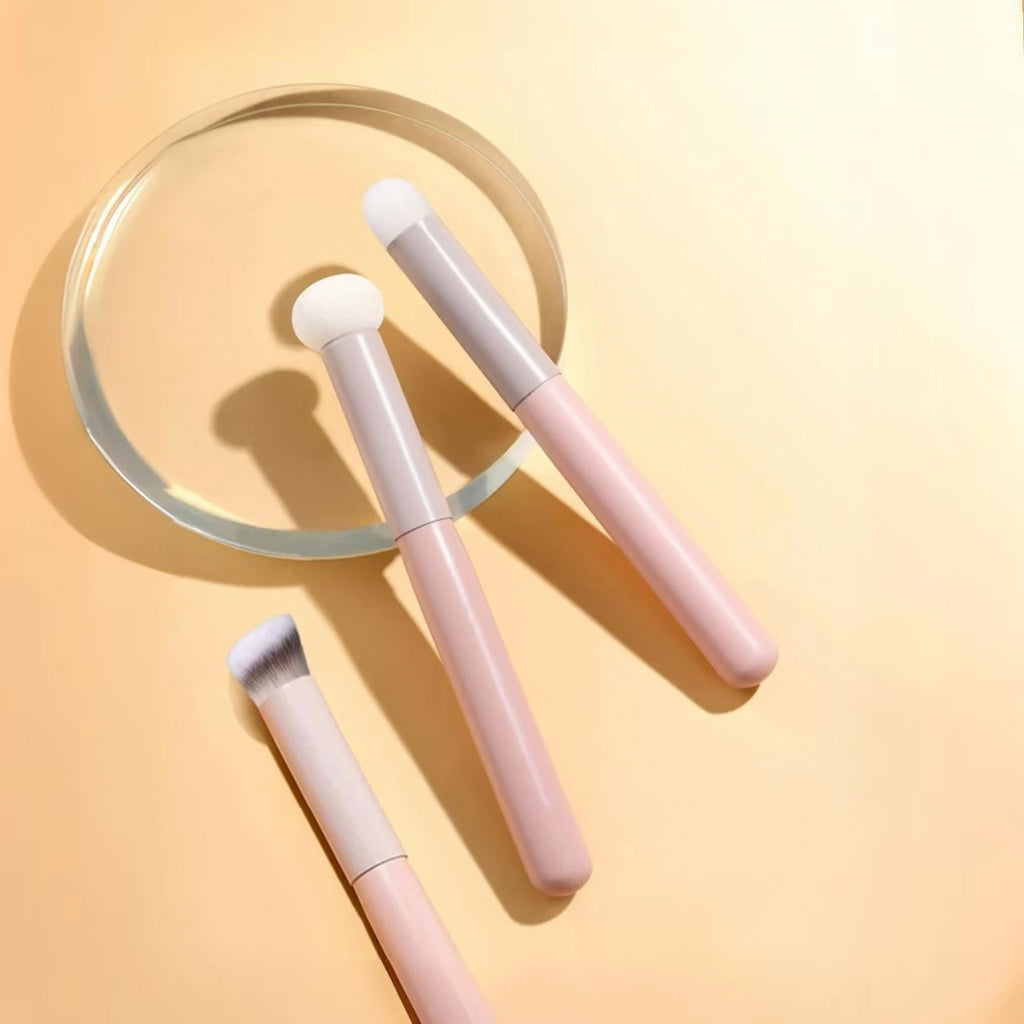 3 High-Quality Makeup Brushes: Mushroom Head Sponge Concealer Brush, Foundation Brush, Lipstick Lip Brush, Makeup Tools