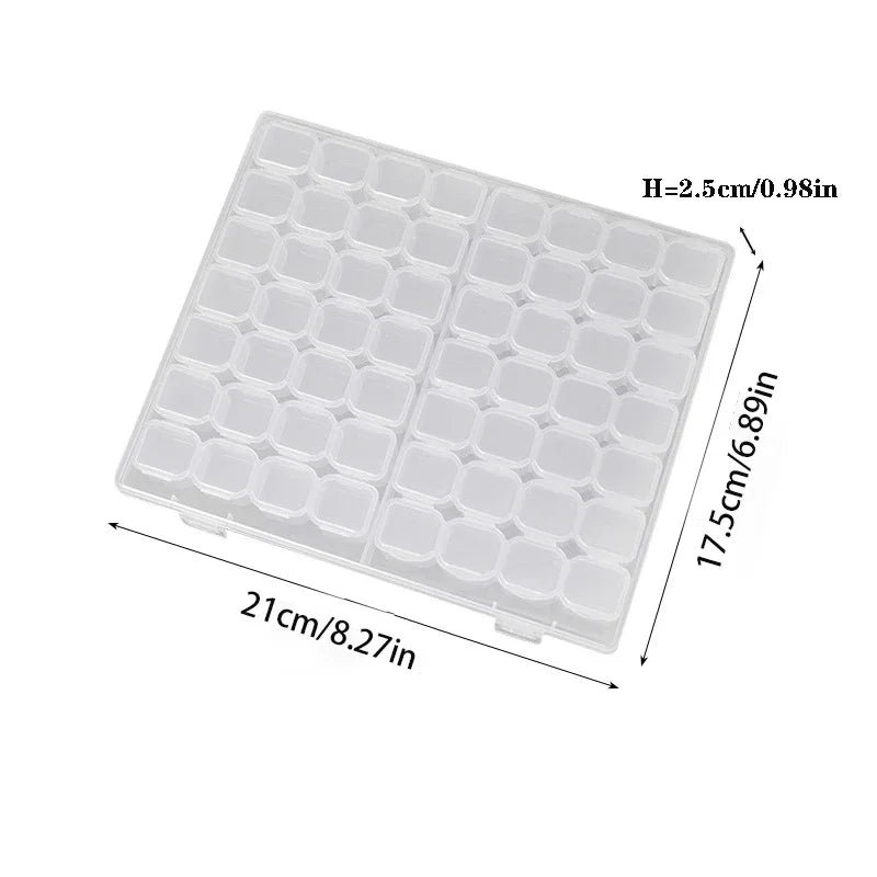 1 Pack 28/56 Transparent Jewelry Box Dustproof Multi-Compartment Storage Box for Earrings and Necklaces