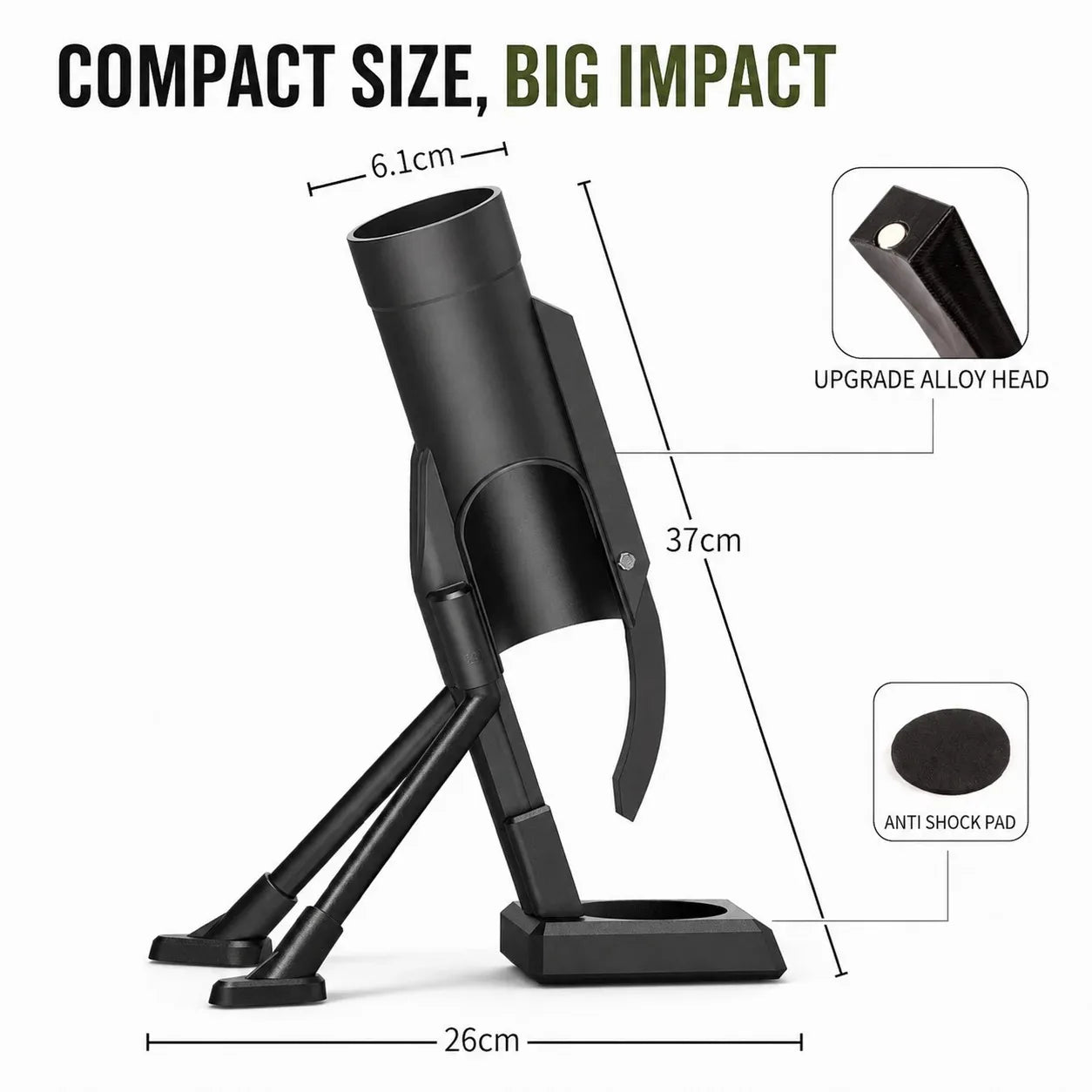 Beer Bottle Mortar Bottle Opener, 33/51mm Mortar Beer Bottle Opener Heavy-Duty Tactical Cap Launcher Hands-Free Push Down Opener