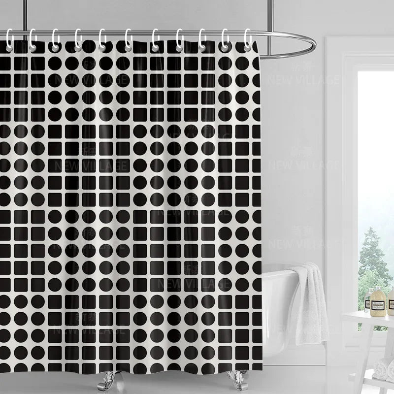Home decoration shower curtains bathroom waterproof curtain fabric Living Room Modern Nordic Modern geometric pattern simple