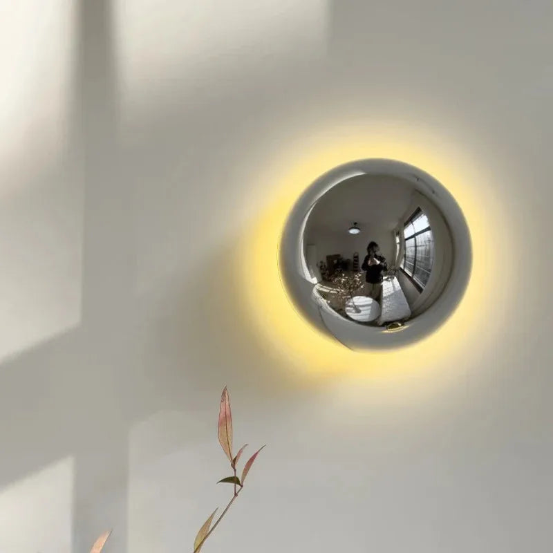 Medieval Bauhaus Chrome Wall Lamps Plated Semicircular Mushroom Lamp Danish Designer Living RoomBedroom Bedside Wall Lights