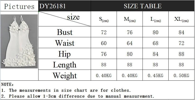 Women Simple 3D Floral Appliques Spaghetti Strap Bandage Dresses Deep V-Neck Backless Club Party Mini Dress