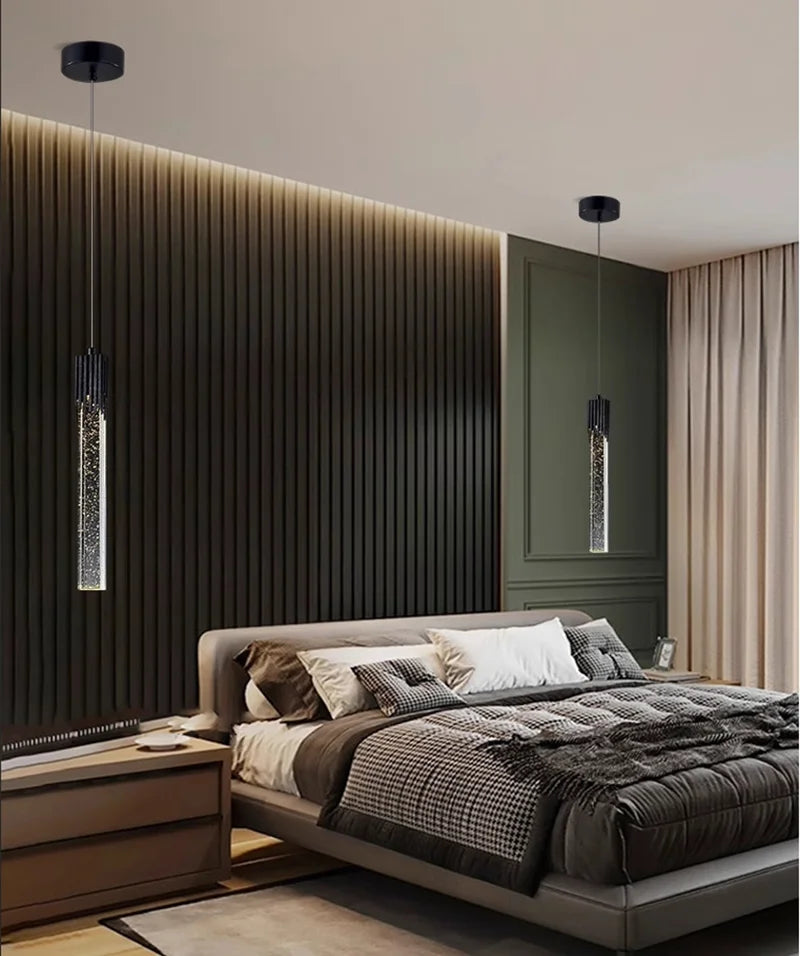 LED Pendant Lights Indoor Lighting Hanging Lamp Water Drop Bubble Crystall Bedroom Dining Room Decoration Pendente iluminação