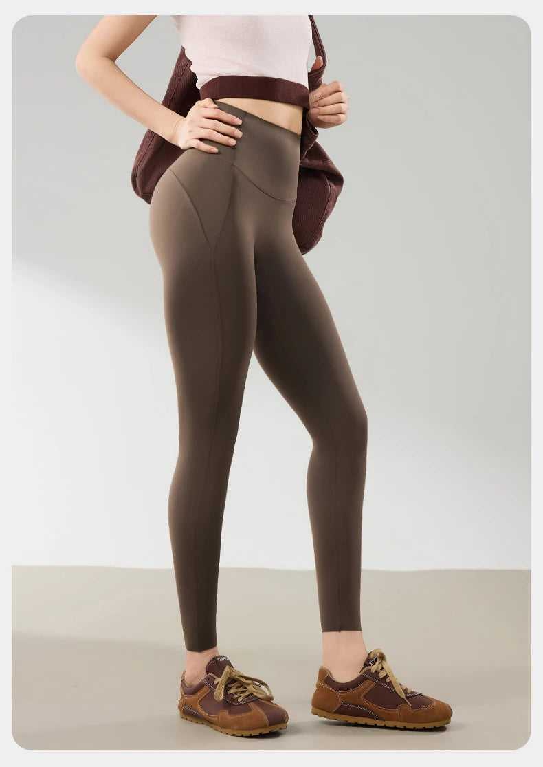BIVIGAOS Spring Summer High Waist Butt Lifter Sharkskin Leggings Women Micro Pressure Thin Breathable Sport Fitness Leggings