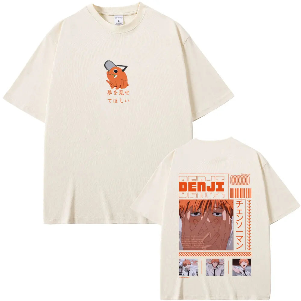Anime Chainsaw Man T-shirt Cartoon Denji Pochita Funny Graphic T Shirts Tops Men Women Manga Casual Oversized Tshirt Streetwear