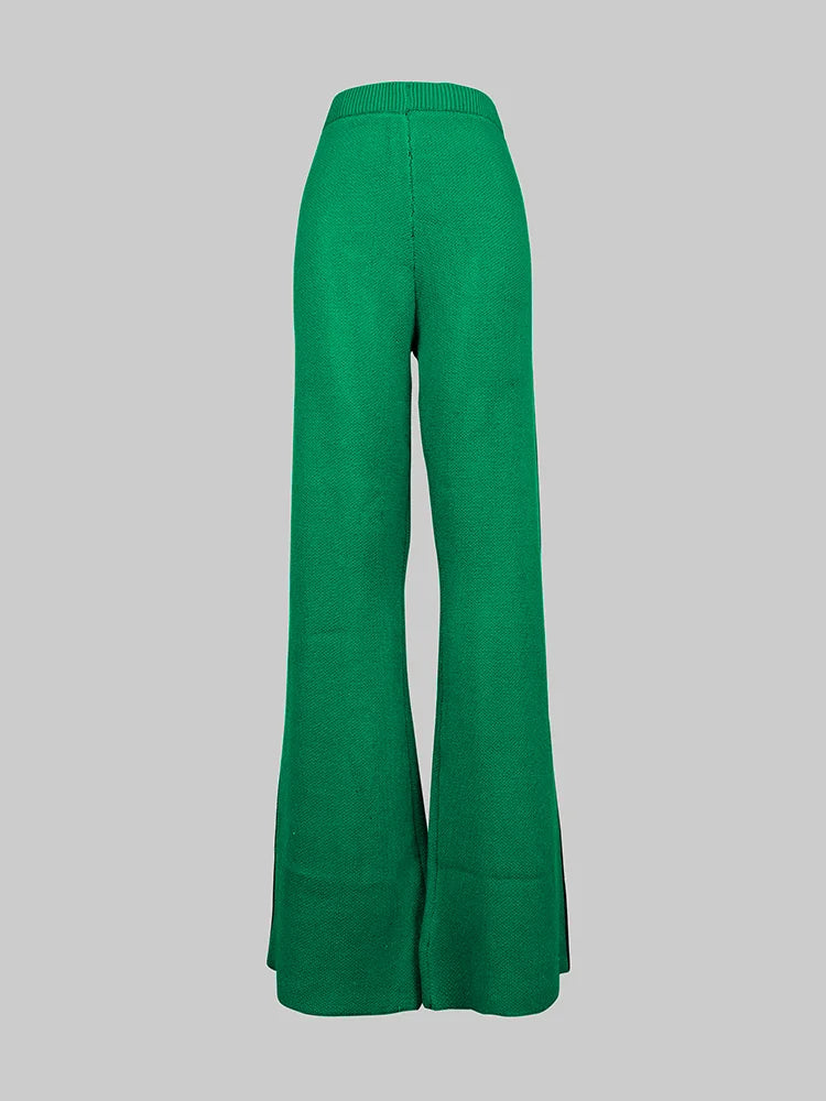Gymystars Women's Suits Autumn Pants Sets New Casual Elegant Contrast Color Sweater Tops Loose Office Female Pullovers&Trousers