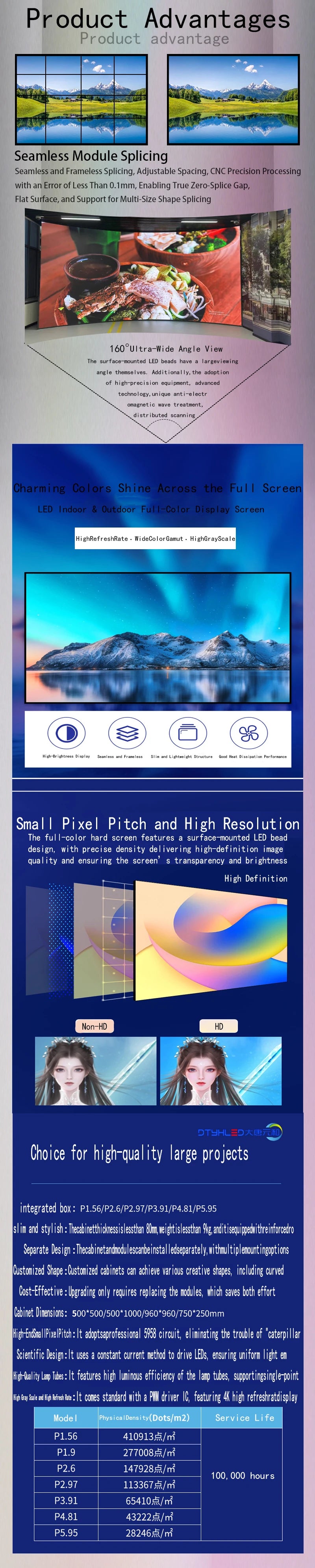 Energy Saving Indoor 3840Hz Refresh Rate SMD LED Video Wall Screen Commercial Use Digital Signage LED Display Panel HDR 3500cd