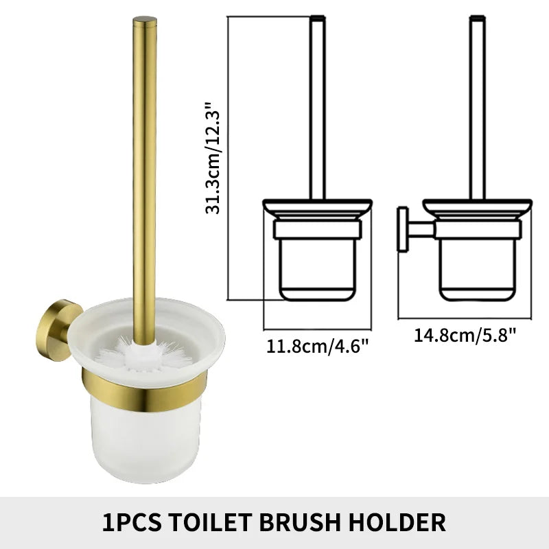 Bathroom Accessories Towel Rack Shelf Paper Holder Stainless Steel Toilet Brush Holder Hand Towel Ring Robe Hook Hanger Chrome