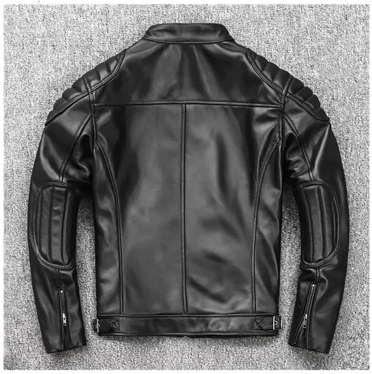 YR!Wholesales.Mens Real Natural Cowhide Cloth.100%.Cool Motor Rider Leather Jacket.Plus Size Slim Fit Real Leather Cloth