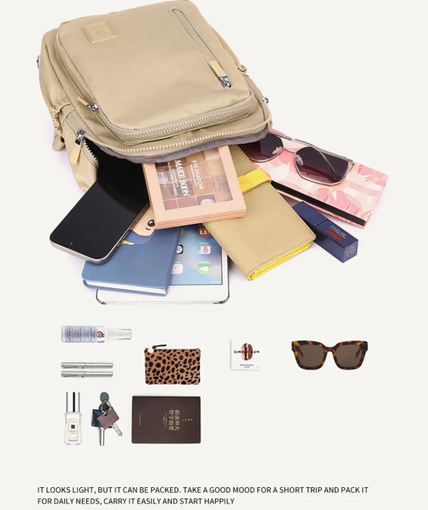 Waterproof Backpack for Women Travel One Shoulder Bag Designer Casual Backpack Lightweight Small Soft Anti Theft Sac Luxe Femme