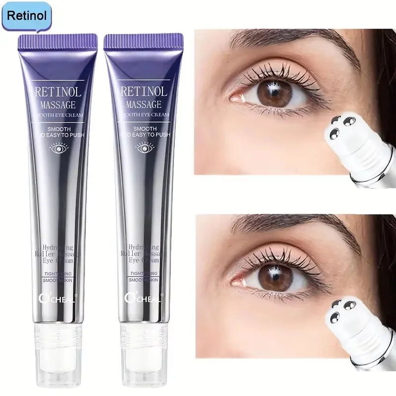 Anti Wrinkle Anti Dark Circle Eye Cream Roller Massager Moisturizing Eye Bags Anti Aging Hyaluronic Acid Eye Skin Care Products