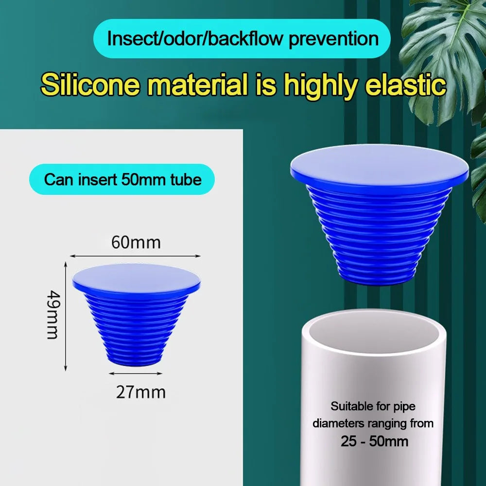 Durable Silicone Sewer Pipe Sealing Ring Water Pipe Plug Useful Anti Odor Floor Drain Kitchen Sink Replacement Stopper Bathtub