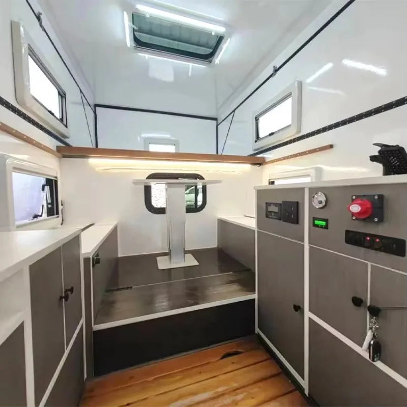 Truck Camping Cabin, Fully Equipped Pop-up Camping Cabin with Shower, Kitchen, Bed, and Storage, Suitable for Outings and Travel
