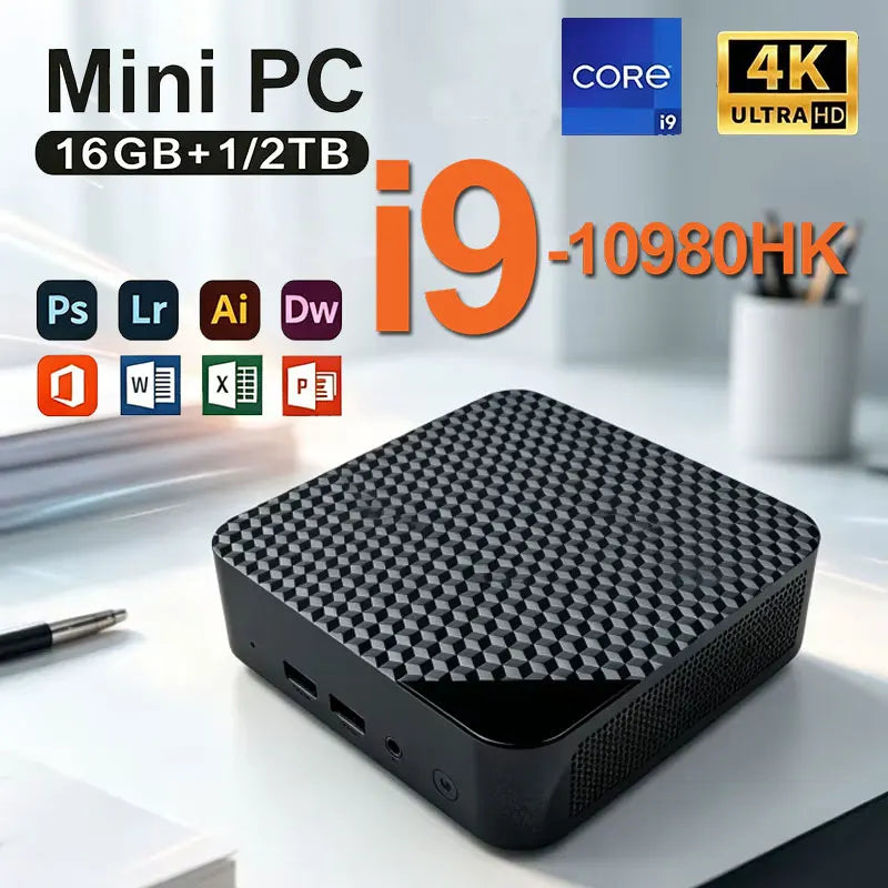 NEW Mini PC Intel Core I9 10980HK PC Gaming Computer 8/16GB RAM 1TB 2TB M.2 SSD WiFi 6 BT5.2 4K HD Portable Desktop Pc