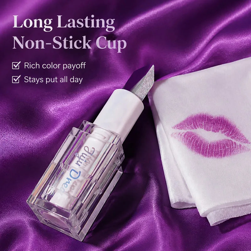 JUJU DREAM Dual-Color Gradient Mermaid Lipstick Shimmer Shiny Purple Moisturizing
