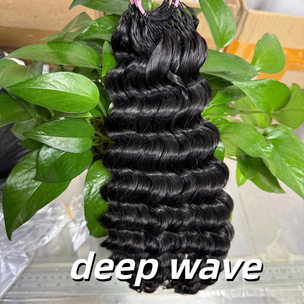 NABI Updated Miracle Knots Hair Pre-Separated Burmese Crochet Human Hair DeepWave 14-26inch 100g/pc for Bora Boho Braids