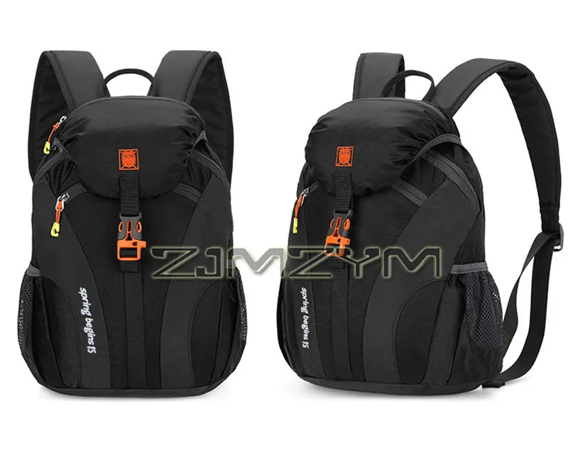15L Waterproof Outdoor Hiking Bag Large Capacity Anti-theft Double Zipper Hiking Sports Backpack Spring Outing Bag