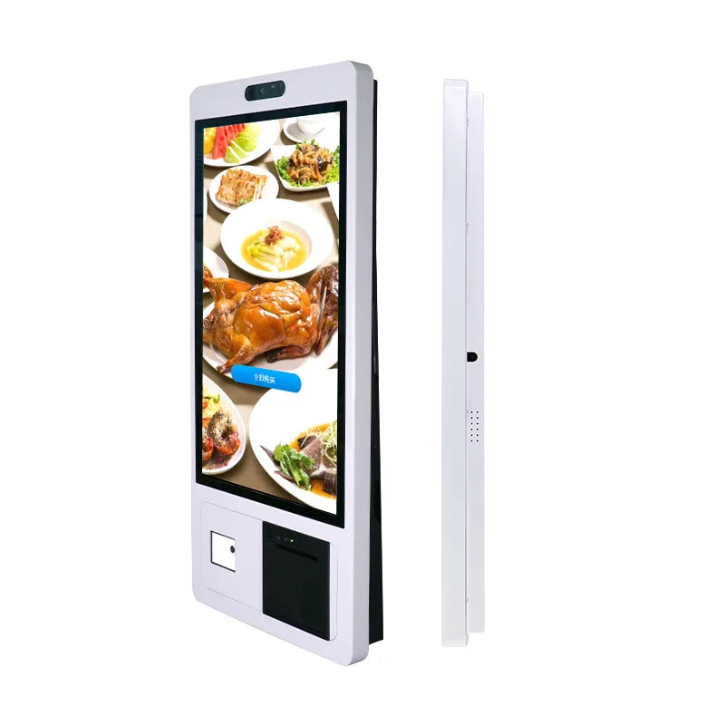 Wall Mounted Touch Order Payment Kiosk 21.5 Inch Restaurant Automatic Touch Kiosk Installation Wondos/android System