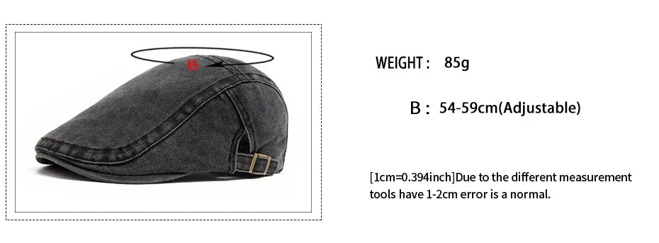 Spring Summer Watered Denim American Casual Retro Beret  Washed Old Street Forward Hat British Painter Newsboy Cap Visor