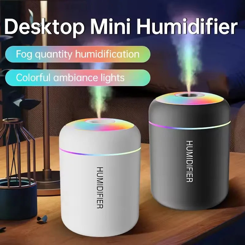 180ML Mini Air Humidifier USB Aroma Diffuser Essential Oil Purifier Mist Maker Colorful Lights humidificador For Home Car Office