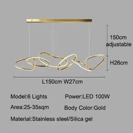 Light luxury LED lustre pendant lights hanging lamps black gold rose gold light for indoor bedroom dining table light fixture