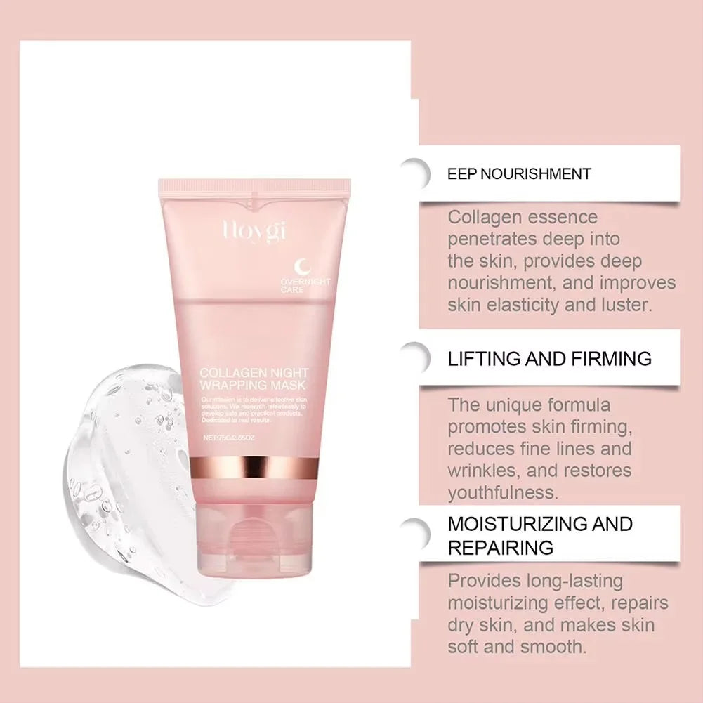 Collagen Tear-Off Mask Overnight Wrapping Mask Deeply Hydrates Reduces Sagging Dullness Moisturize Firming Mask Korean Skin Care