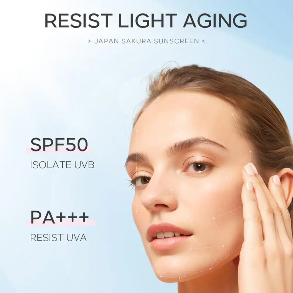LAIKOU Japan Sakura Sunscreen SPF 50+ Brightening Sunblock Cream Face Body Moisturizing Isolating UV Protector 30g