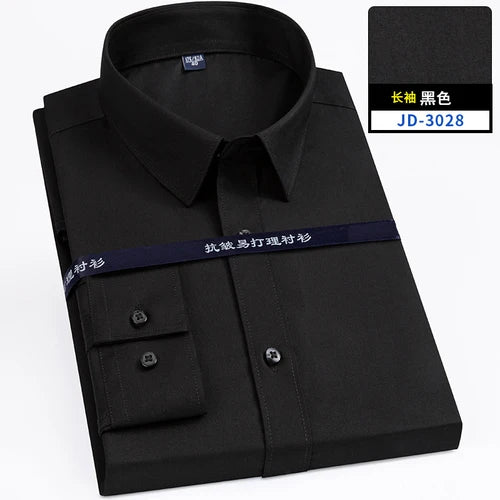4XL 5XL 6XL 7XL 8XL Bamboo Fiber Plaid Shirt Striped Blue Casual Business Longsleeve Shirt for Men Streetwear Slim Fit Shirt Men