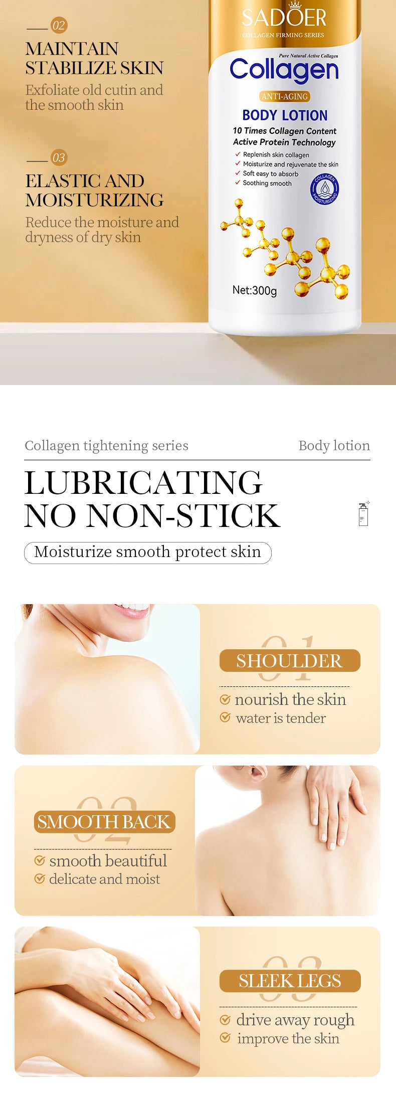 Collagen Milk Bleaching Face Body Cream Whitening Skin Moisturizing Lotion Lightening Care