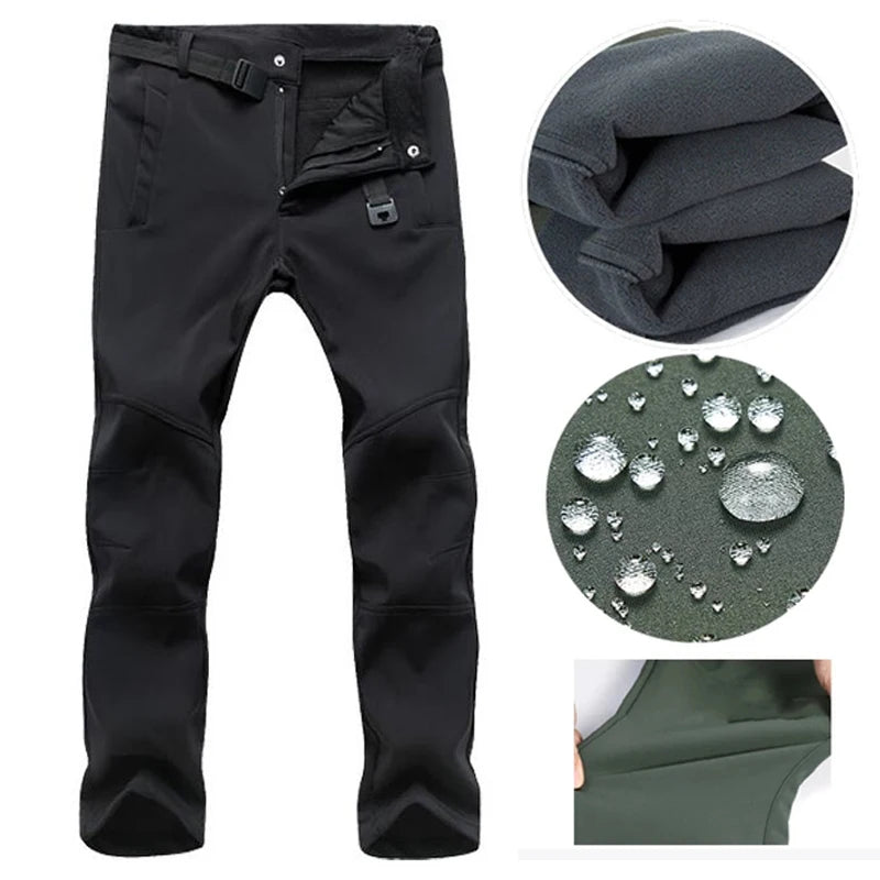 Winter Pants Men Soft Shell Fleece Warm Long Trousers Casual Sports Outdoors Sports Tactical Cargo Windproof Windproof Keepwarm