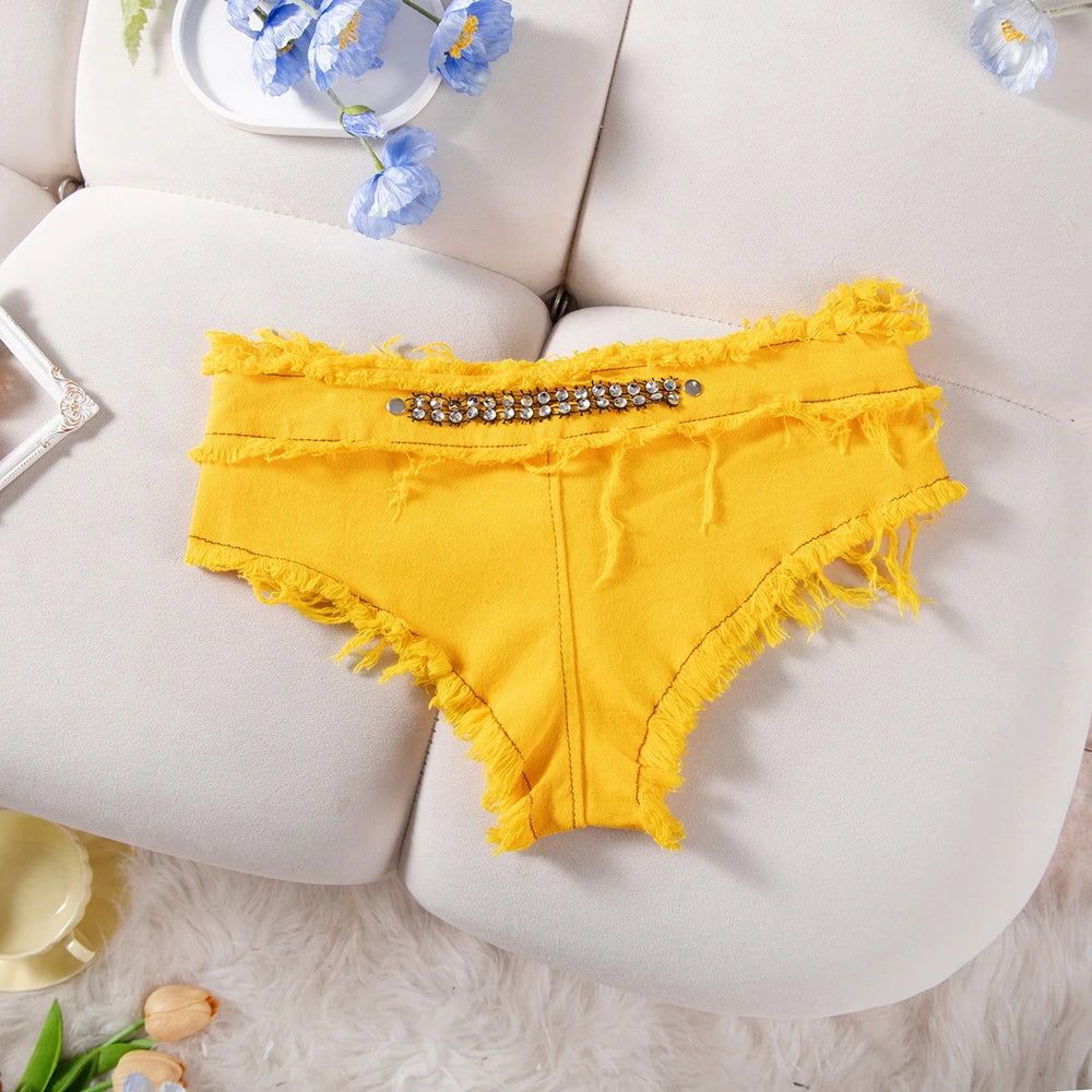 Womens Low Waist Denim Jeans Shorts Hottie Sexy Nightclub Mini Shorts Pants Jeans Slim Young Ladies White Pole Dance Hotpants